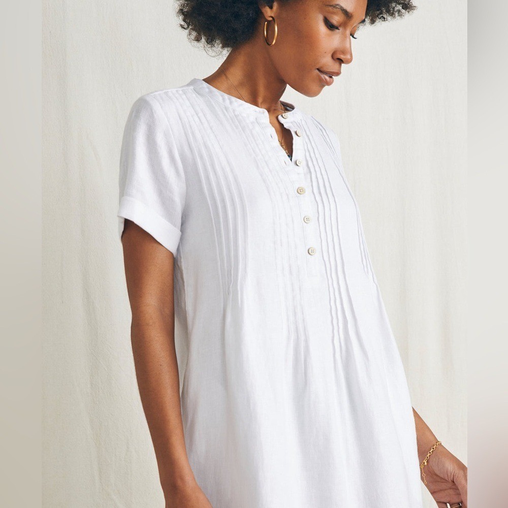 FAHERTY Gemina white Dress, L, Lightweight & Breathable Summer Style