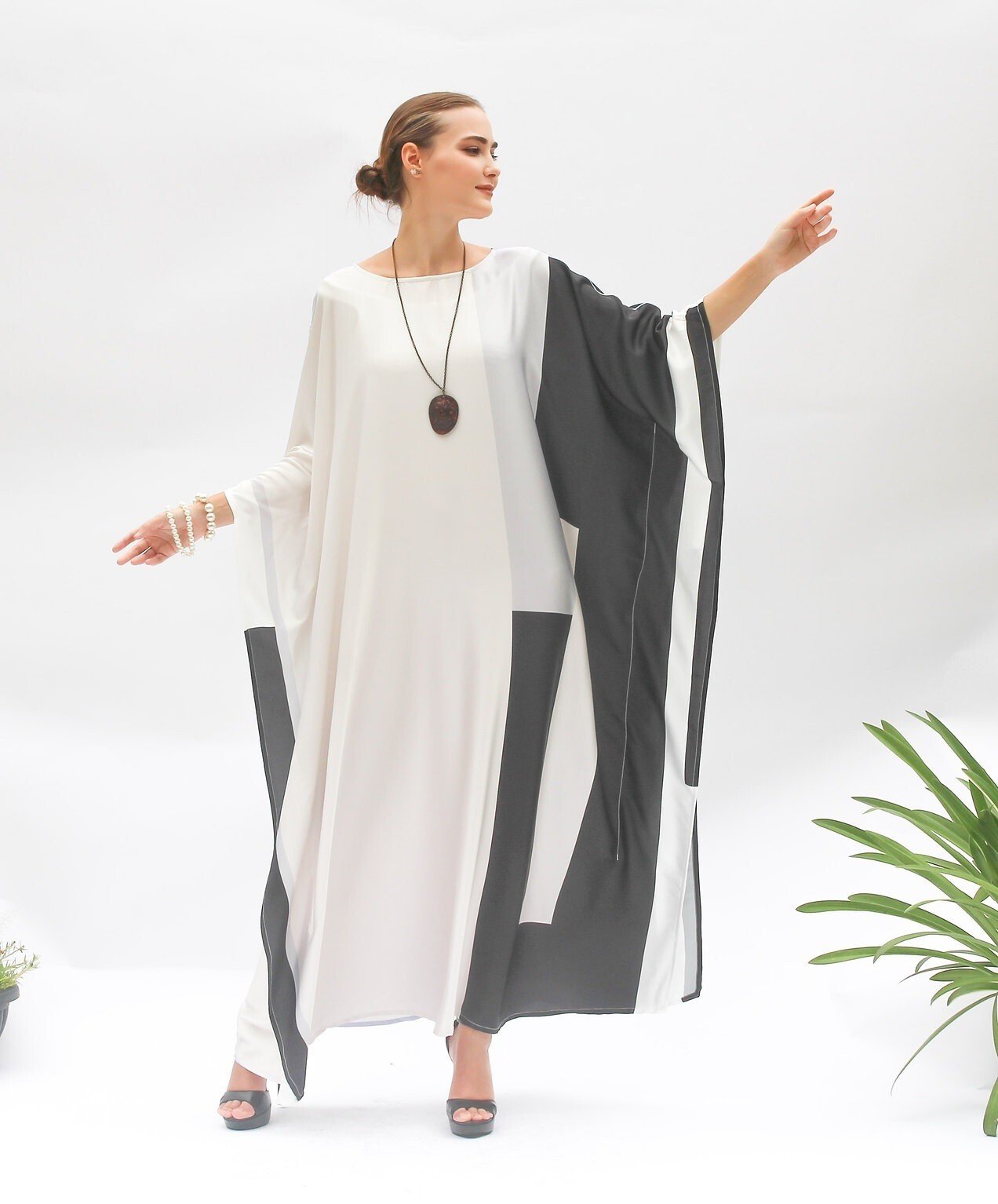 Soft Satin Silk Kaftan, Designer Kaftan For Women, Gift For Wife J5824
