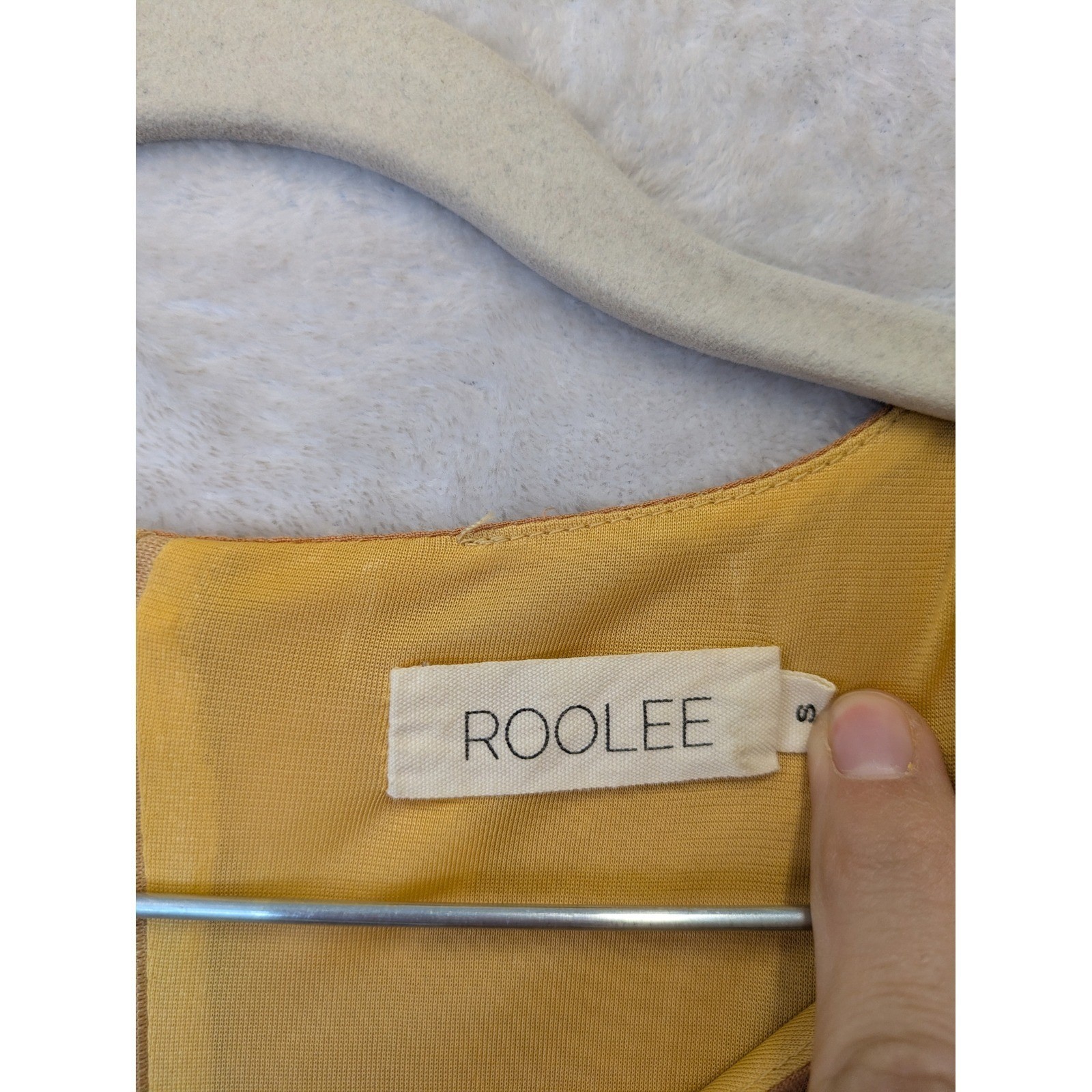 Roolee Midi Dress Women’s Small Brown Polka Dot Short Sleeve Textured