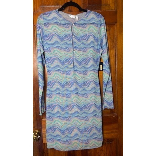 ASOS Design Coverup Mini Dress Blue Mesh Long Sleeve Keyhole