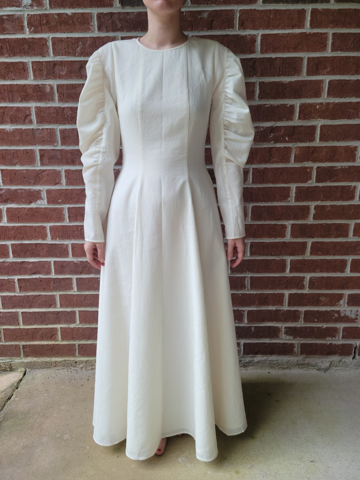 Rejina Pyo Ivory Puff Sleeve Dress