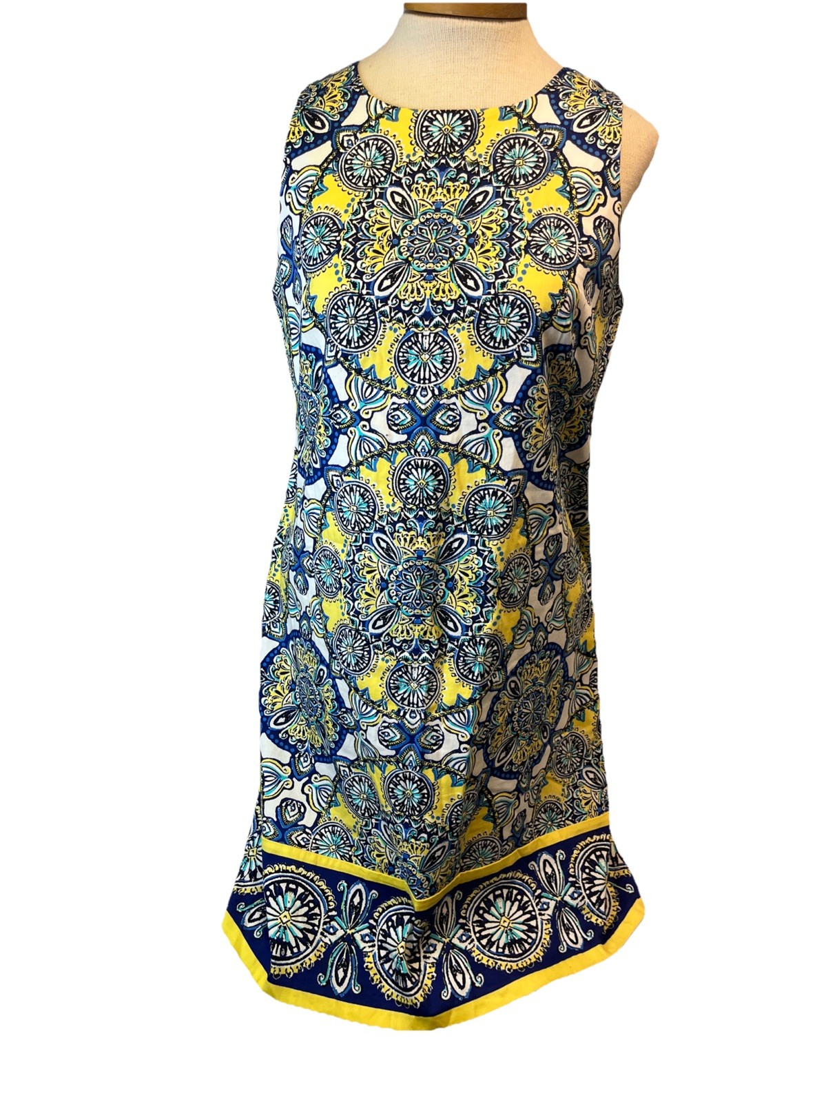London Times Dress Size 10 Sleeveless 97% Cotton , 3% Spandex , A Line