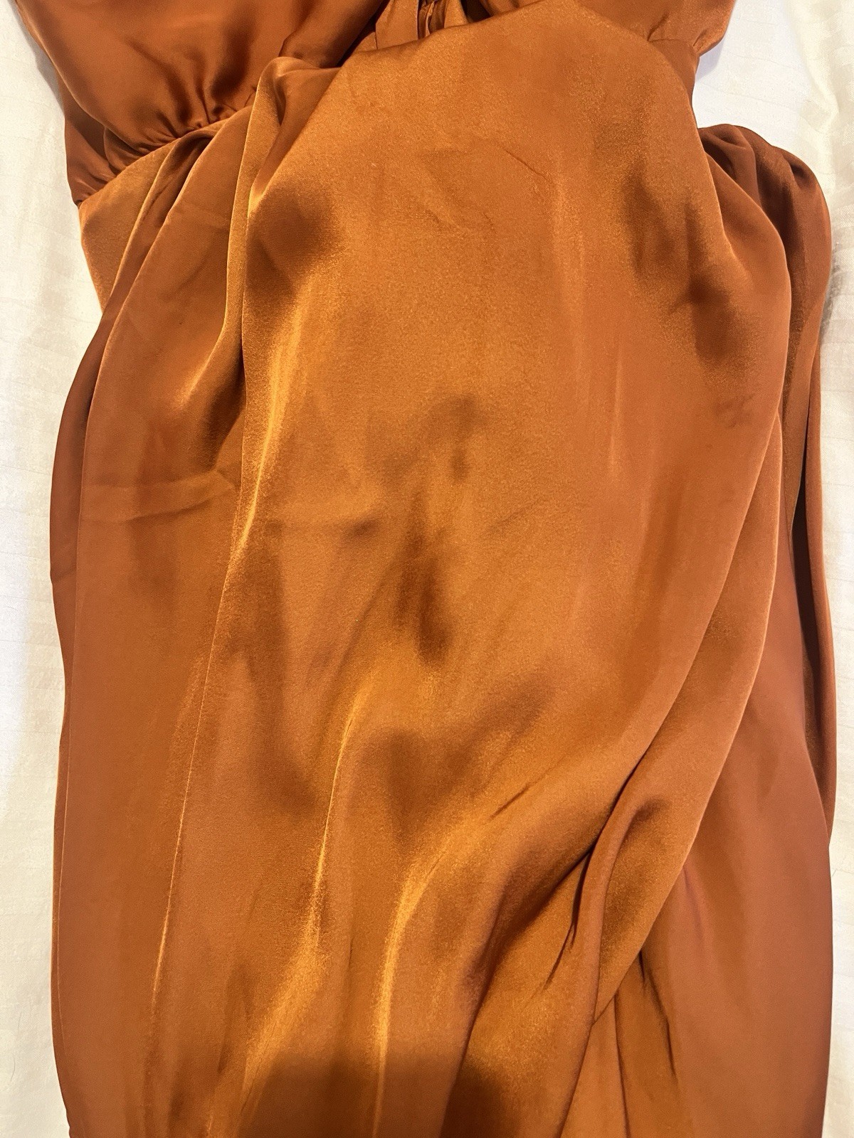 AmyLynn Kravitz Puff Sleeve Wrap Dress Burnt Orange RRP£85 Size S
