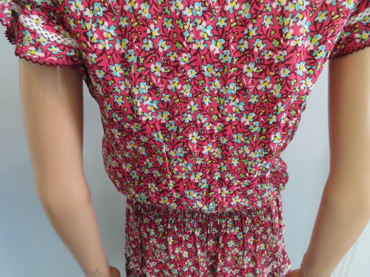 NWT Poupette St Barth Pink Paquerette Anais V Mini Dress Size L