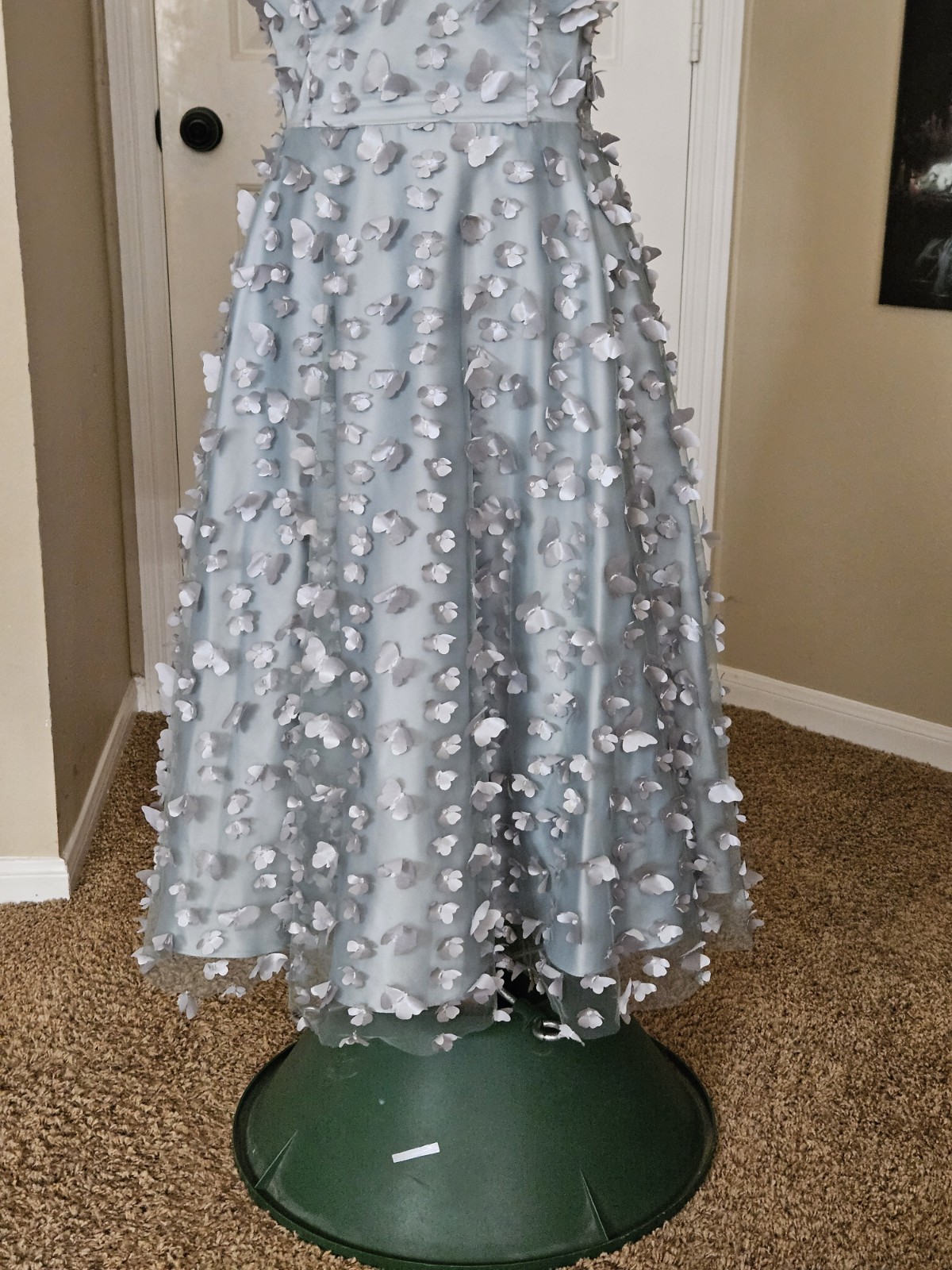 Eliza J 3D Butterfly Appliquè Sleeveless Fit & Flare Midi Dress,sz 10,New,green