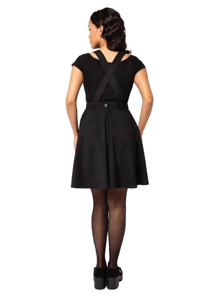Hell Bunny Basil Dress Pinafore with Pockets Fox Embroidery Vintage Retro Style
