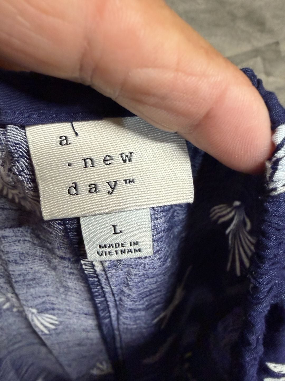 A New Day Women’s Navy Blue Seashell Print Open Back Maxi Dress L