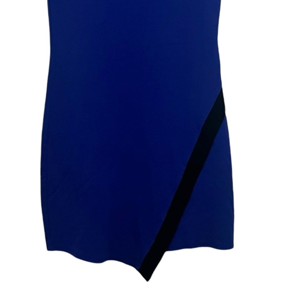 Bar III Short Sleeve Mini Dress Crew Neck Dress Stretch Size XS Blue Black