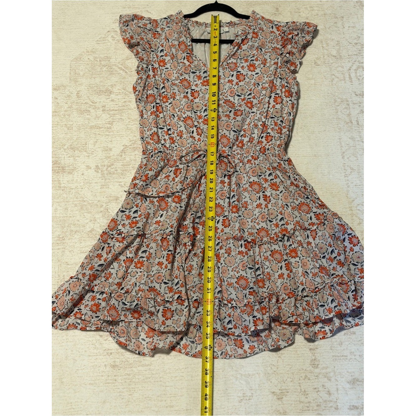 Vineyard Vines White Cotton Lined Dress with Subtle Floral Trim