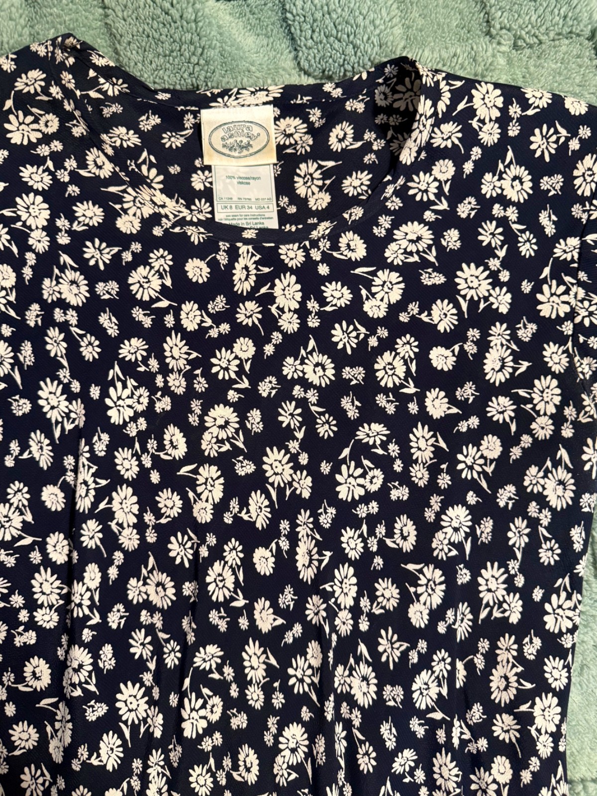 Laura Ashley Navy and white floral dress