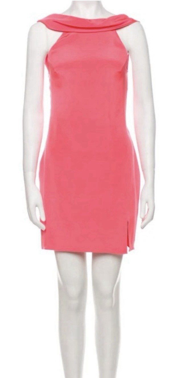 Sz 8 Cushnie et Ochs Pink Anna Open Back Silk Mini Dress