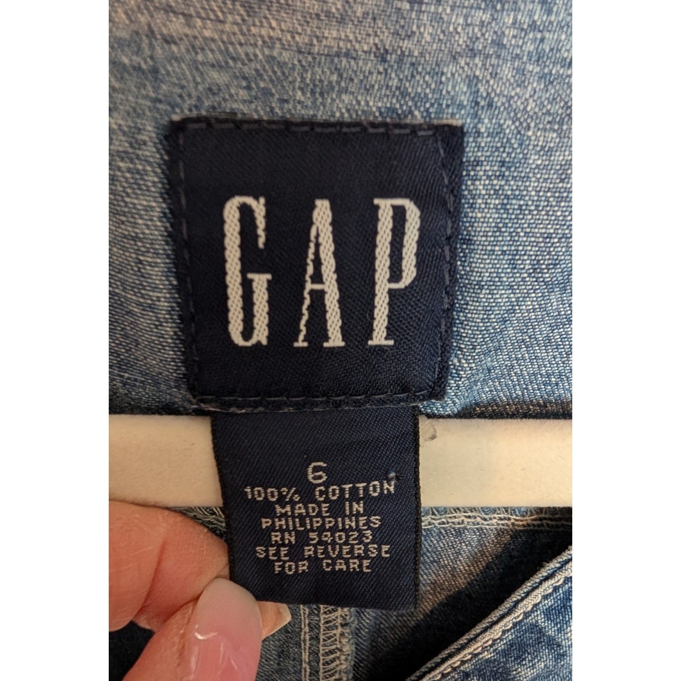 VTG 90s Y2K Gap Denim Snap Sleeveless Cotton Mini Dress Indie Prep Mod Twee 6