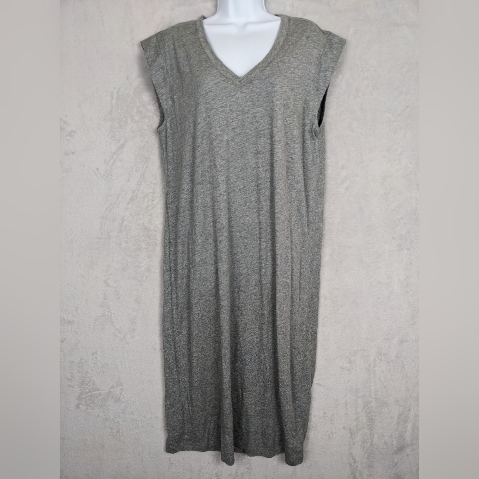 NWT Haven Well Within TShirt Dress Women Large Gray Organic Cotton VNeck Comfort
