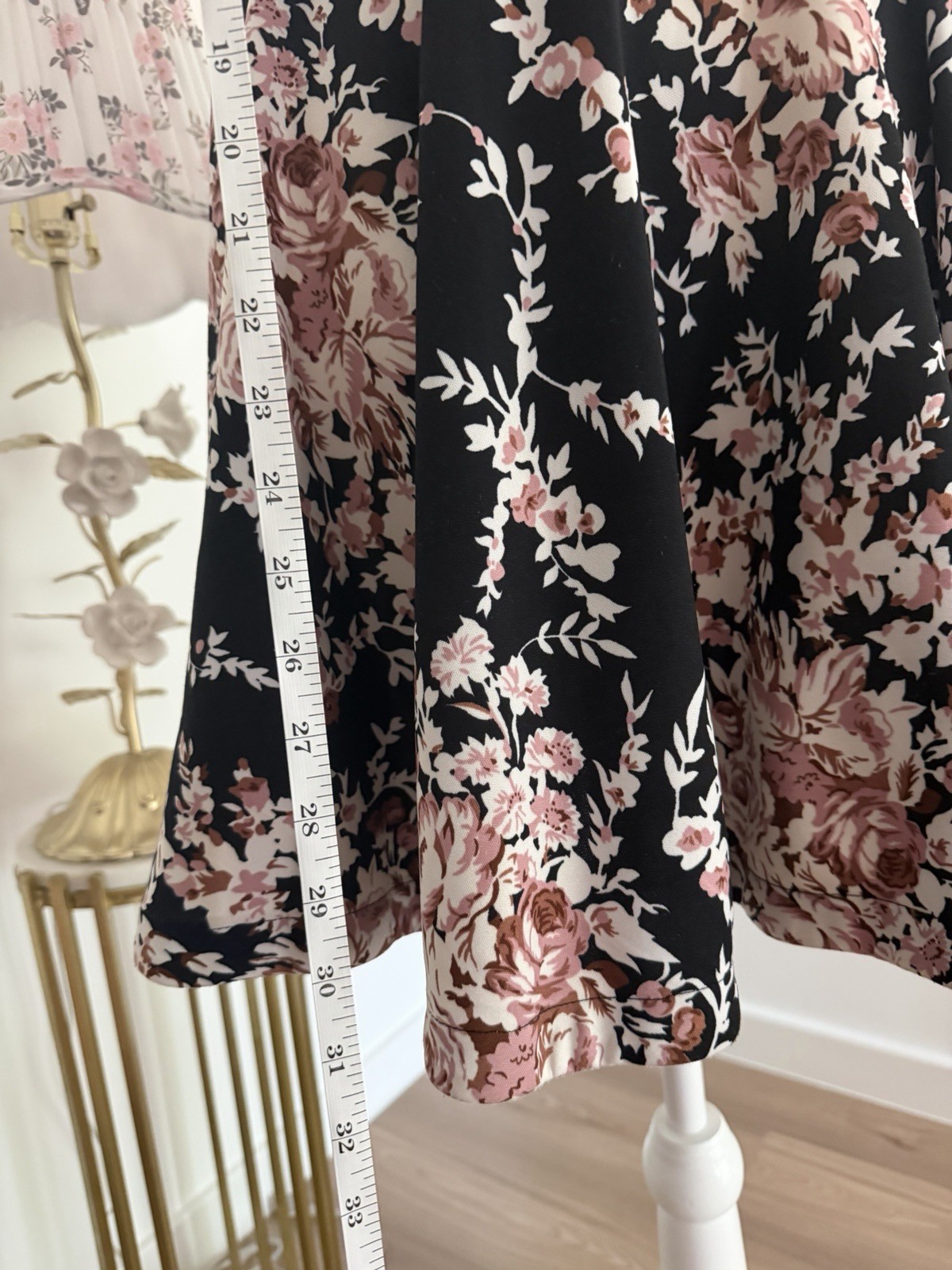 B. Darlin Black Pink Floral Halter Fit & Flare Short Lined Dress S