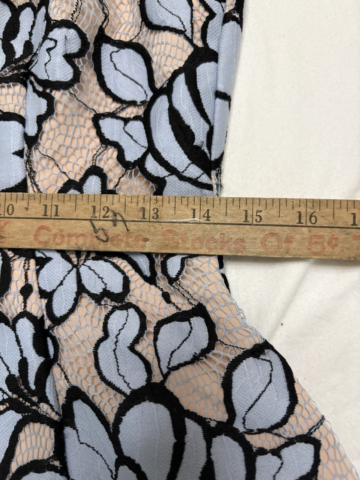 Lace & Mesh Blue Black And Nude Minidress / Top Sz M Anthropologie inspired