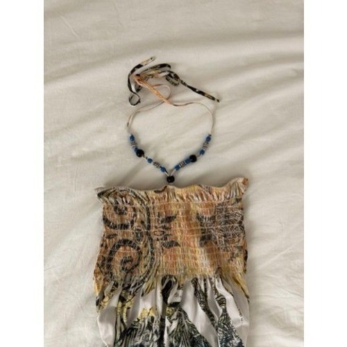 2000s InGear Boho Beaded Halter Summer Dress