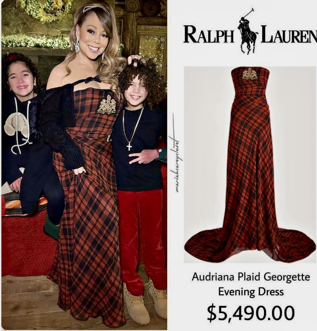 Ralph Lauren Purple Label Collection Holidays 2022 Plaid Silk Dress Gown US6 NWT