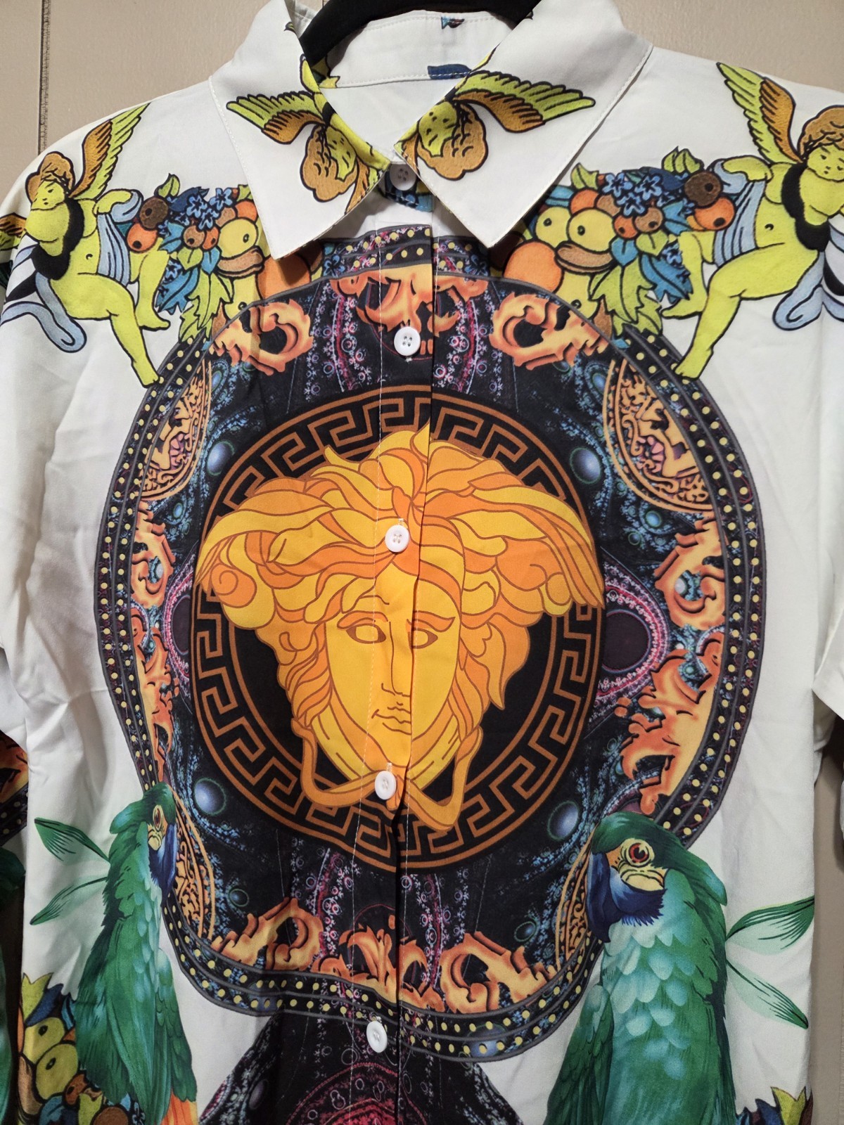 Medusa Button Down Shirt Dress Size Small New