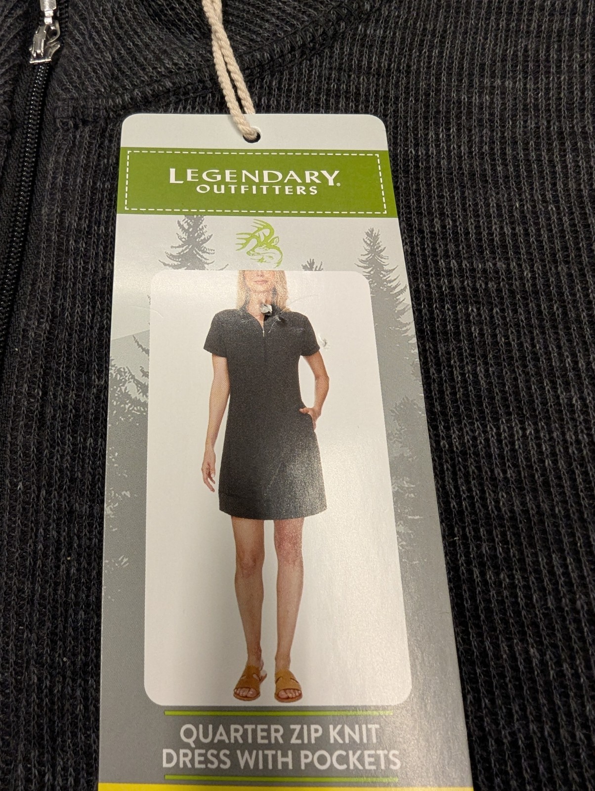Legendary Outfitters Dress Cotton Blend pockets Quarter Zip knit Mini Black S