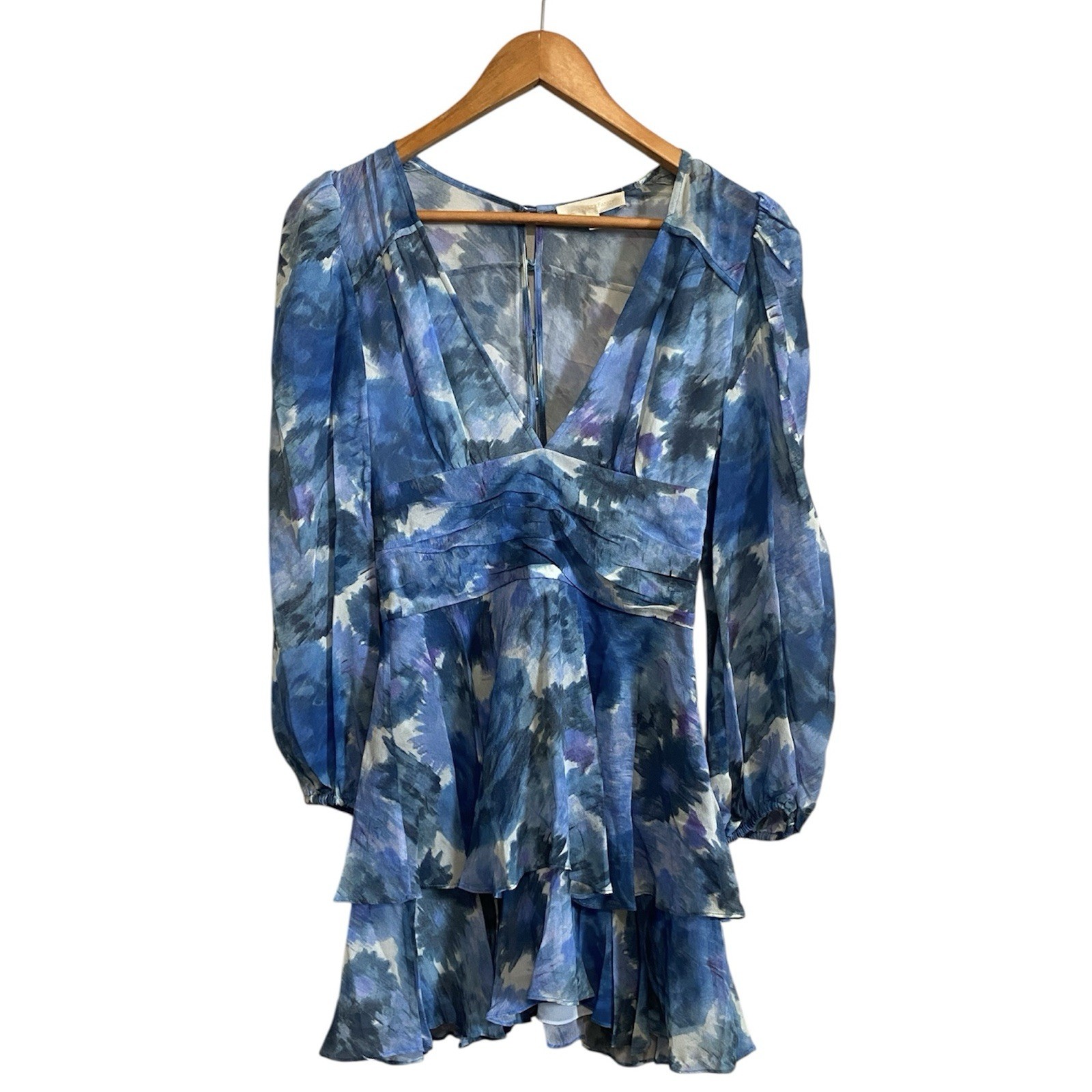Love Shack Lincoln Sapphire Berry Silk Mini Dress Size 0 Lightweight Costal