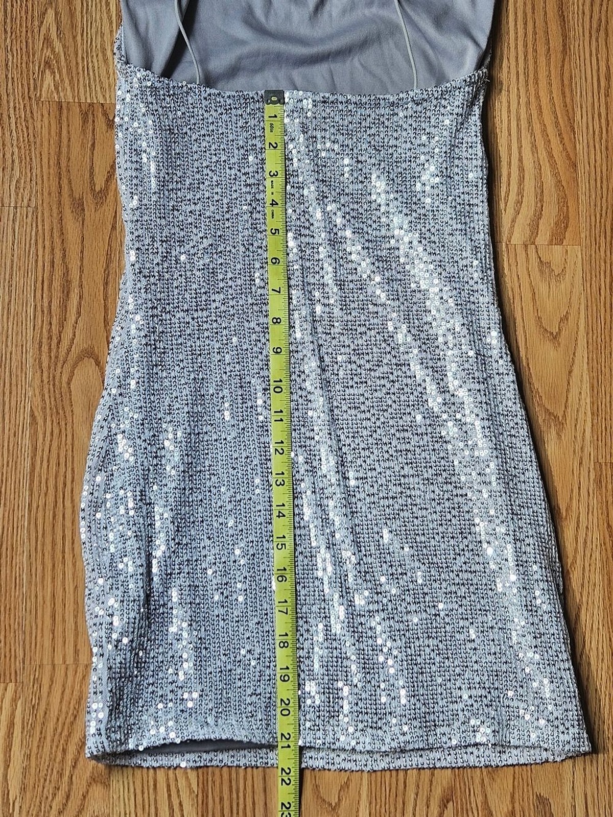 Bluesteel Silver Sequin Cowl Neck Mini Dress Size P / XS Party Night Out Holiday
