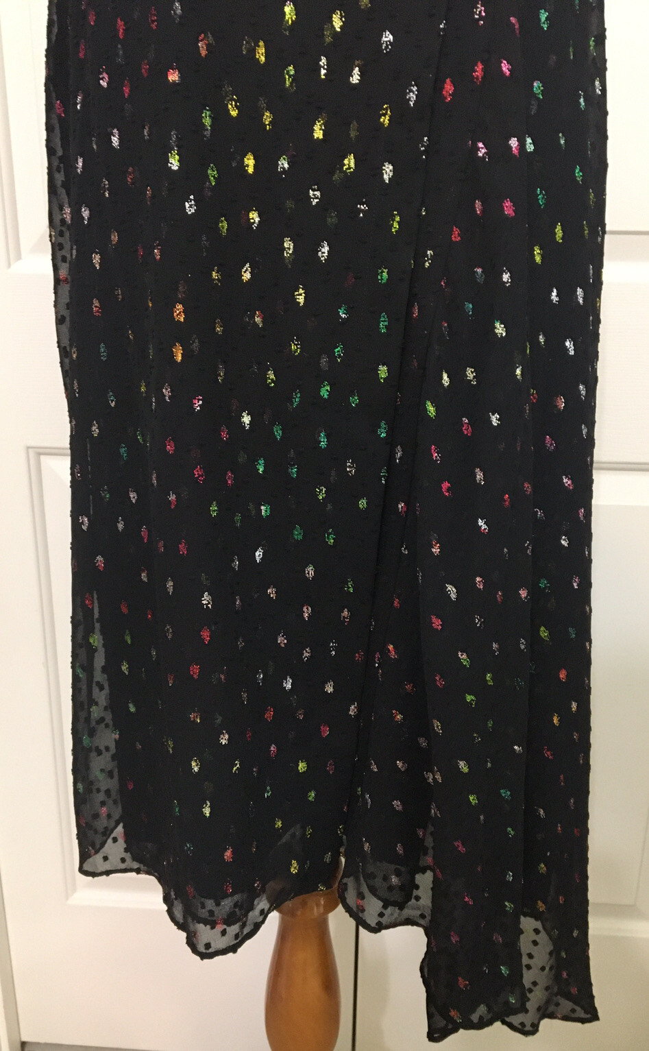 NWT Alex Marie size 10 black pink gold sleeveless polka dot dress $148