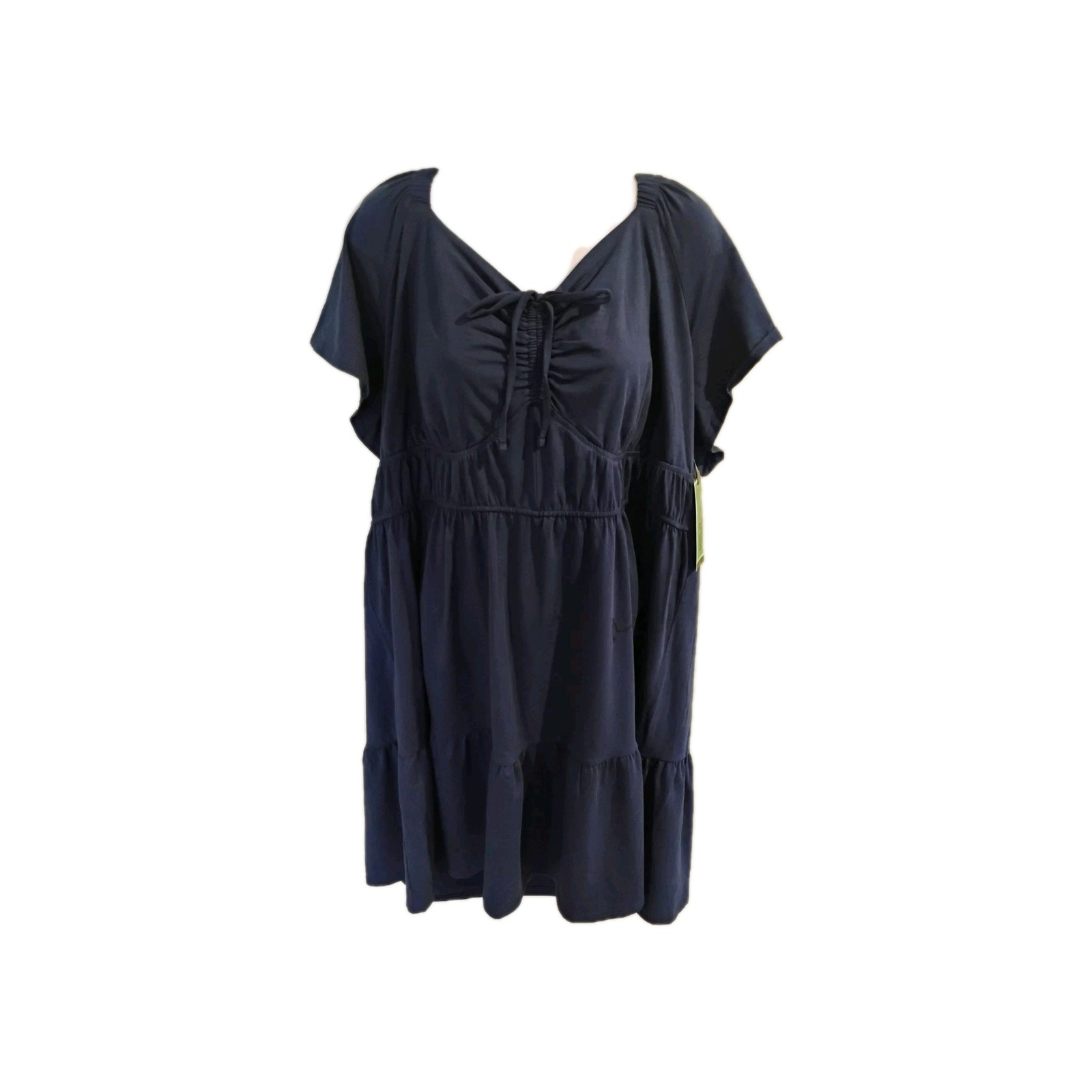 TERRA & SKY WOMENS BLUE SQUARE NECK MINI DRESS SIZE 2X (20W-22W) NWT FREE SHIP