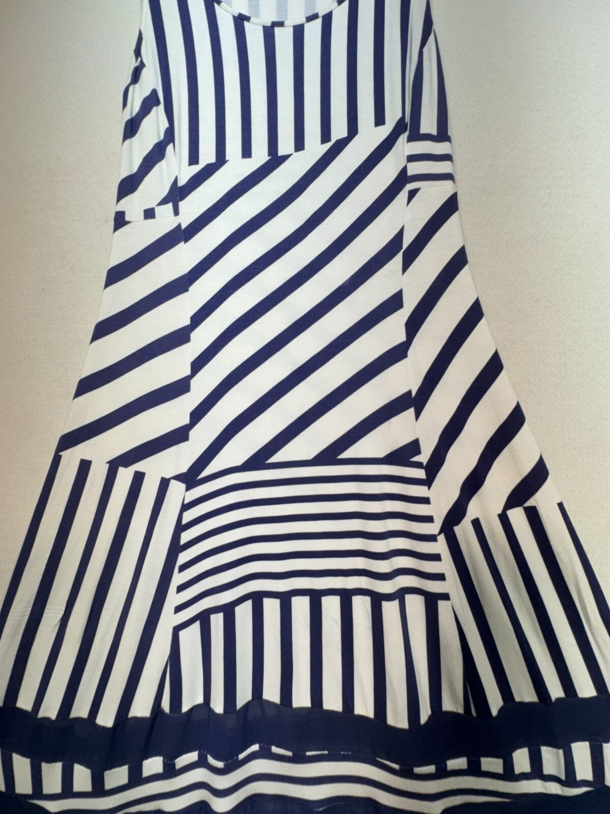 Peter Som For Designation Womens Maxi Dress Size S Blue White Striped Sheer