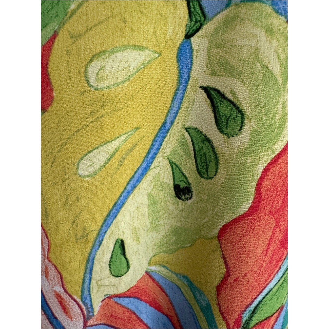 GeeGee Tropical Leaf Print Sundress Vibrant Summer Boutique Resortwear EUC in S