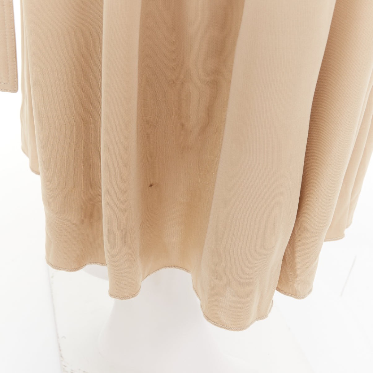 OLD CELINE Phoebe Philo 2016 nude viscose open back tie pleat midi dress FR34 XS