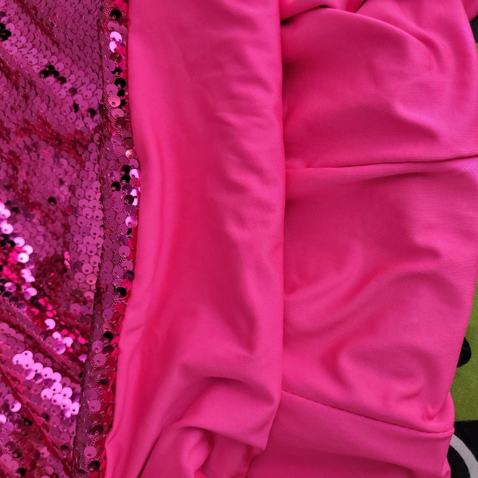 Pink womens Large sequin v neck tie back speghetti strap party mini dress
