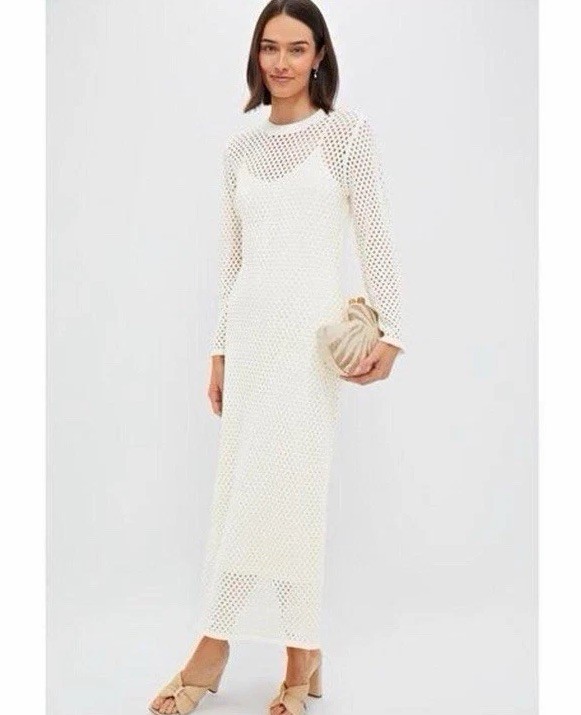 Hyacinth House Tuckernuck Cream Knit Long Sleeve Amanyara Dress M