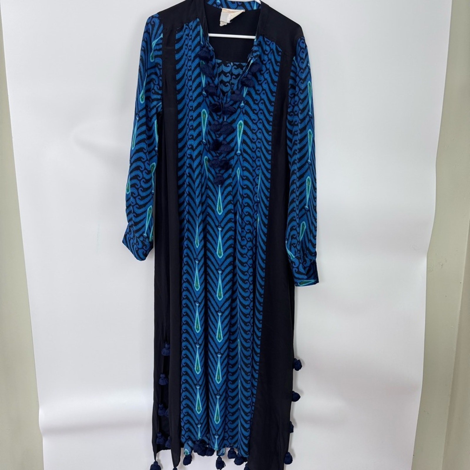 Figue x Disney Collaboration Jasmine Maxi Dress Silk Blue Black size Large