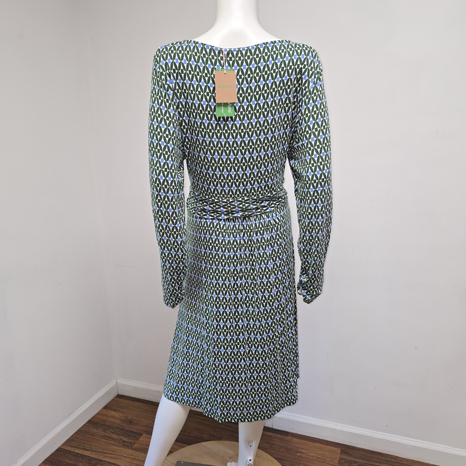Boden Amelie Jersey Knit Printed Dress Size 16/18R UK20 Pockets Stretch L/S NWT