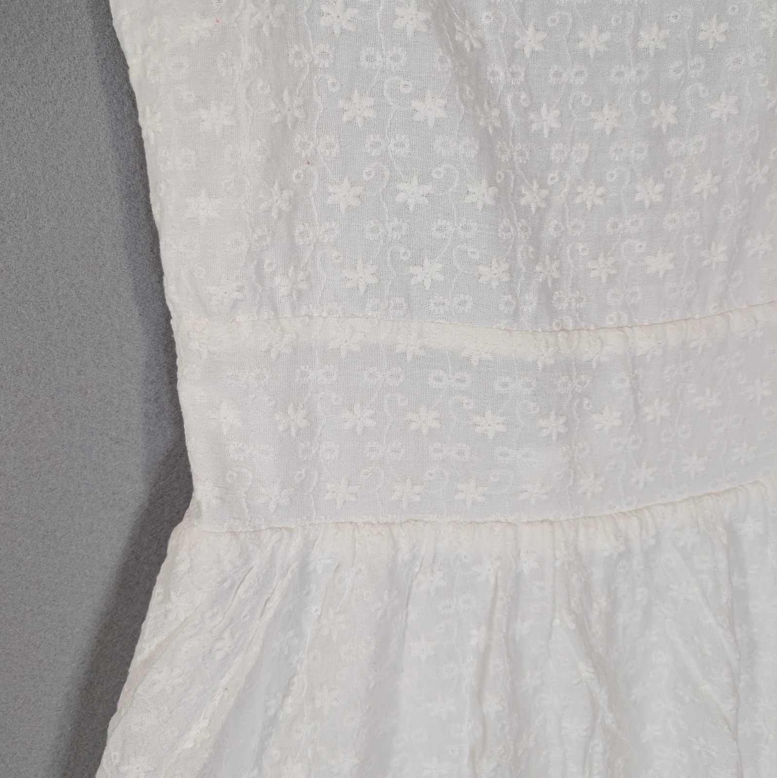 Altar’d State Backless Bubble Hem White Eyelet Dress Size L Cottagecore Western