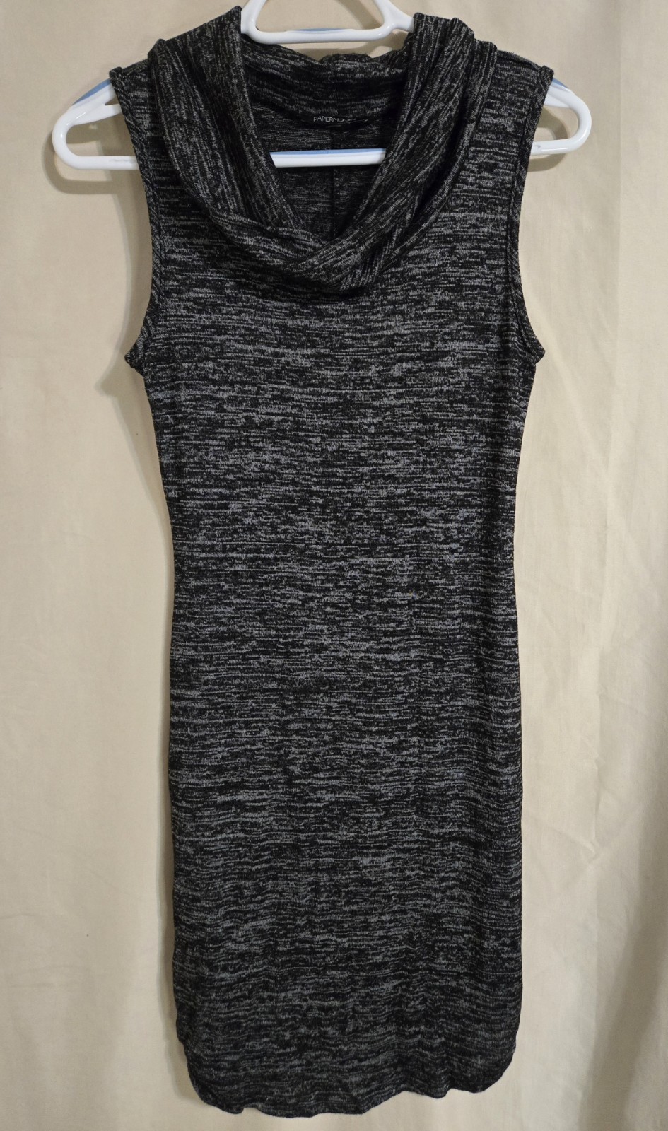 Black And Gray Marled Mini Sweater Dress Sleeveless By Papermoon Size Medium