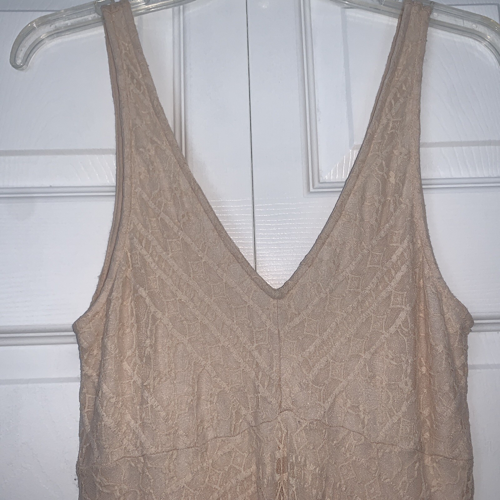 Forever 21 Juniors Nude Solid Lace Lined Overlay Sleeveless Dress Size Medium