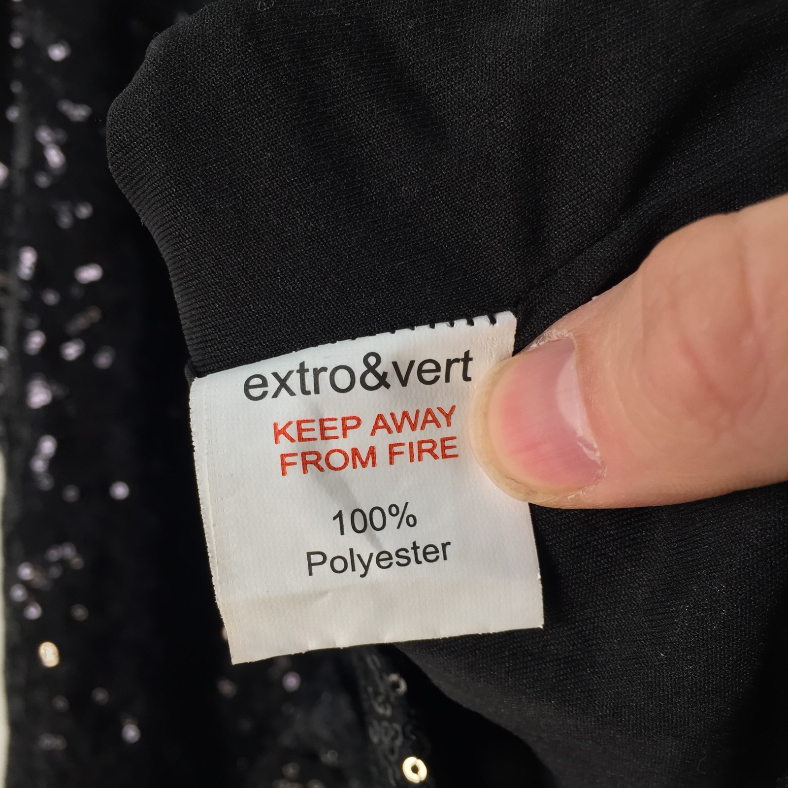 Extro Vert shirt dress mini womens 6 black sequin short sleeve collar 116962