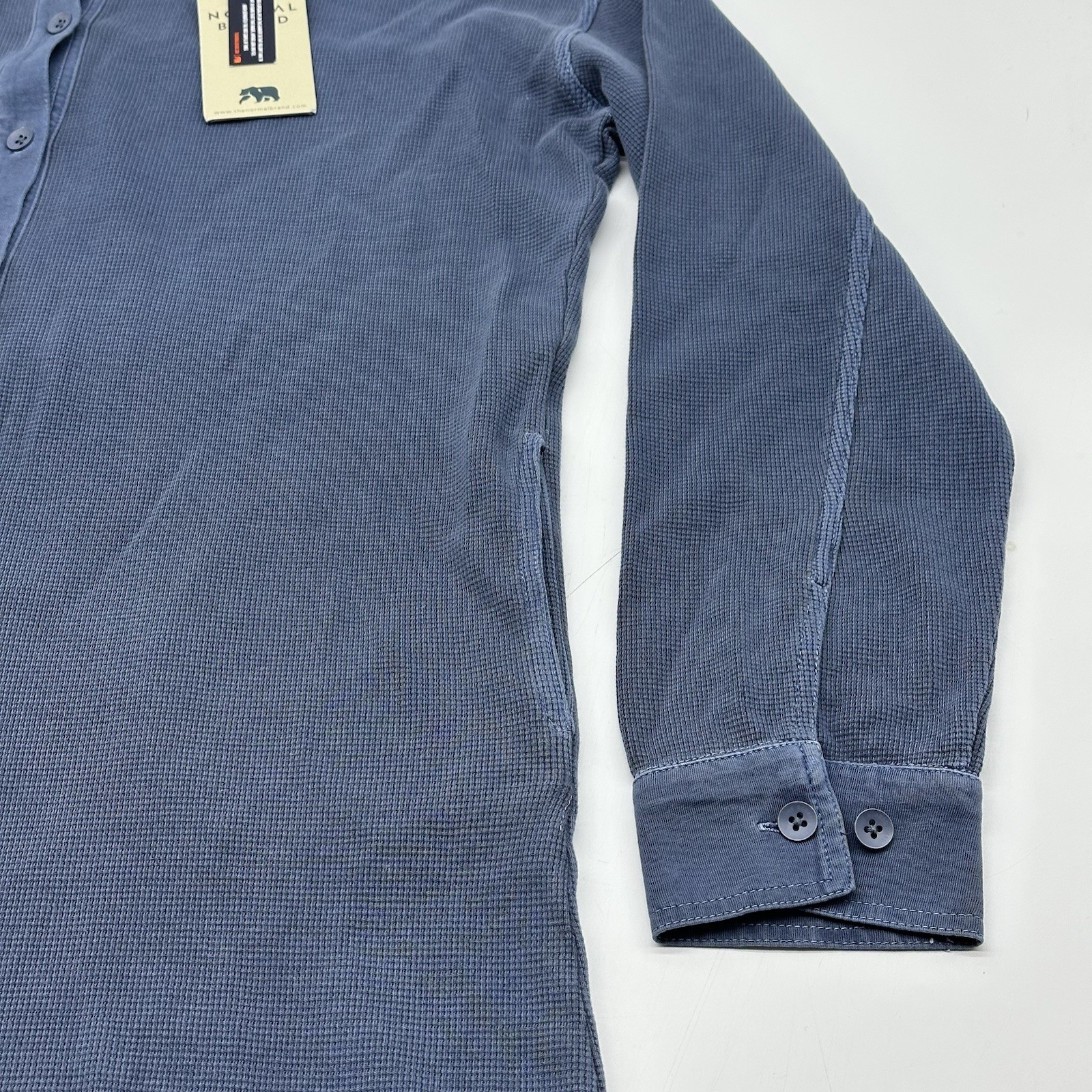 The Normal Brand Vintage Thermal Size Medium Blue Henley L/S Shirt Dress NWT