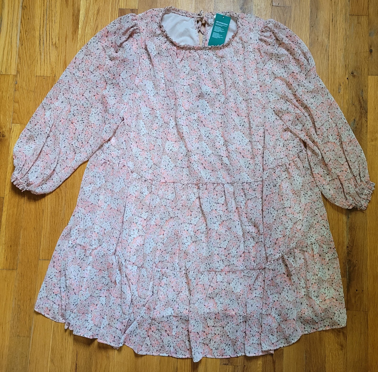 New H&M Women’s Floral Knee Length Loose Flowy Boho Dress Size 2XL XXL