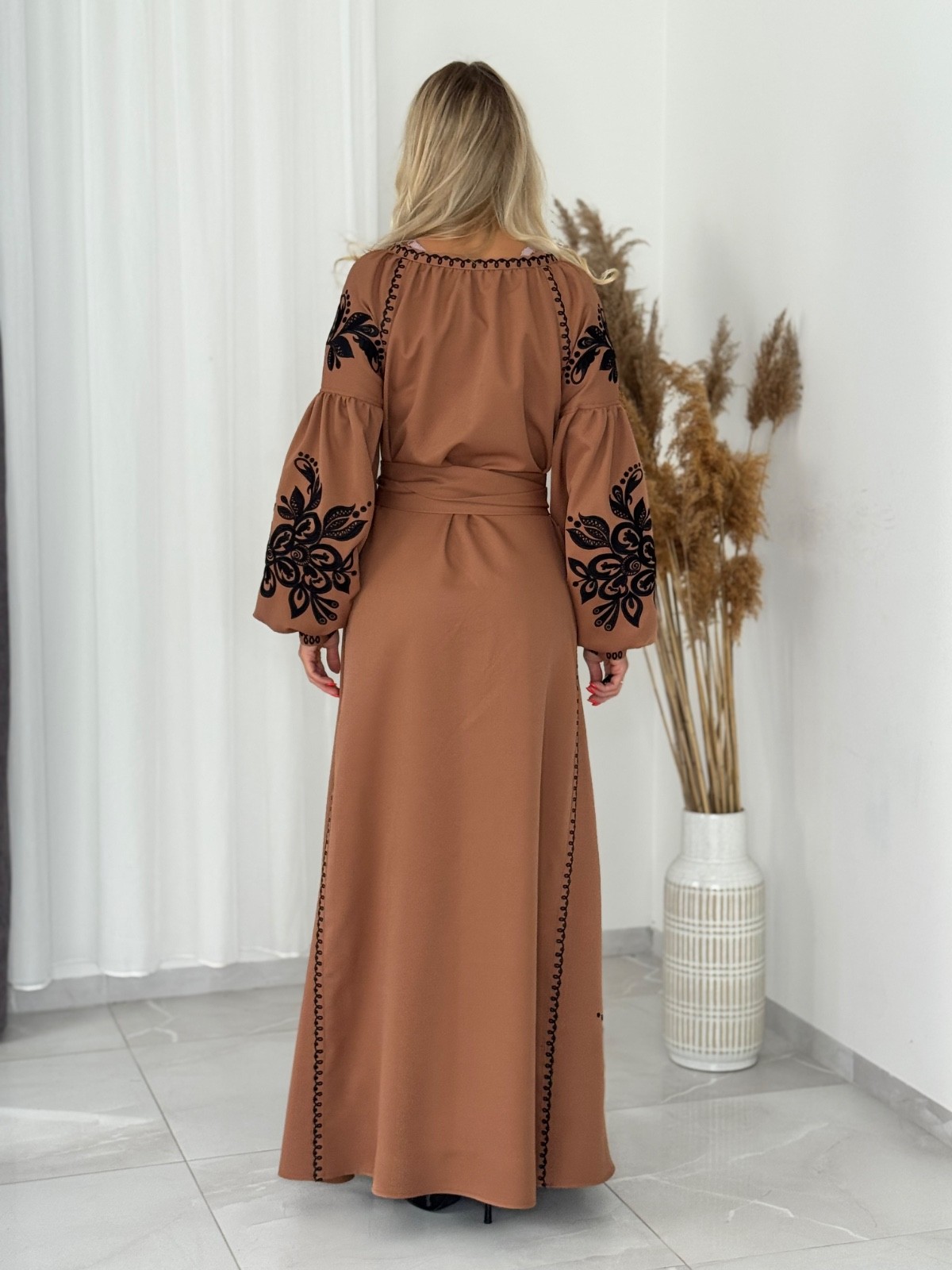 Luxury Ukrainian Embroidered Maxi Dress – Chervona Ruta