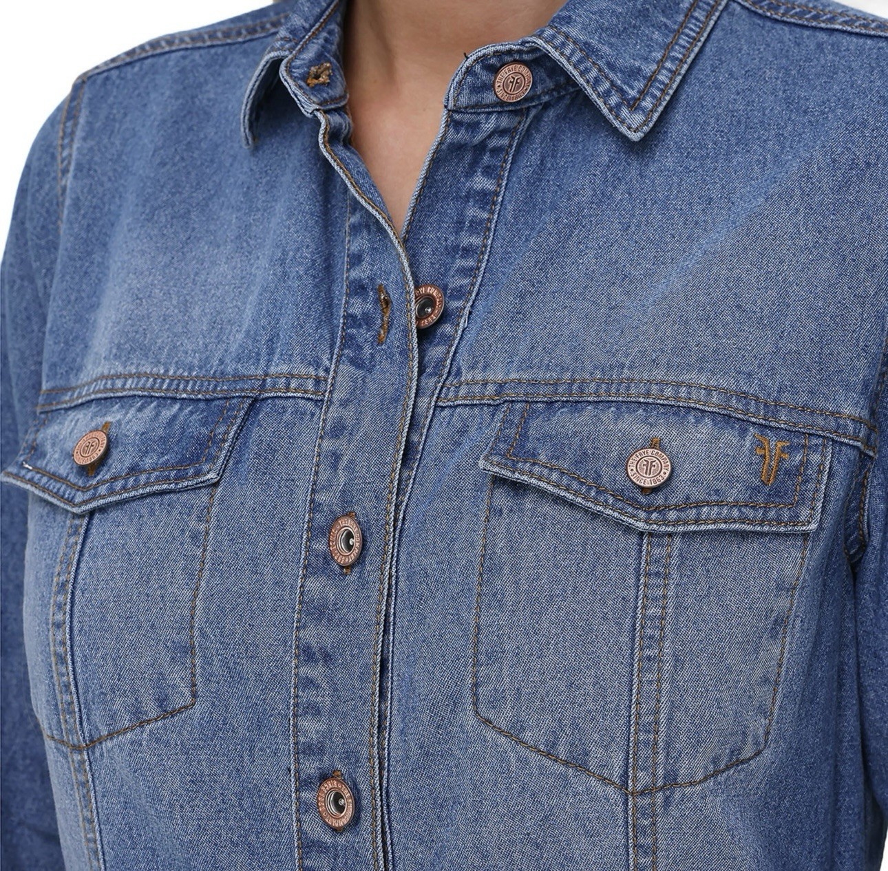 Frye Denim Dress Size Small Mini Button Front Dual Chest Pockets NEW