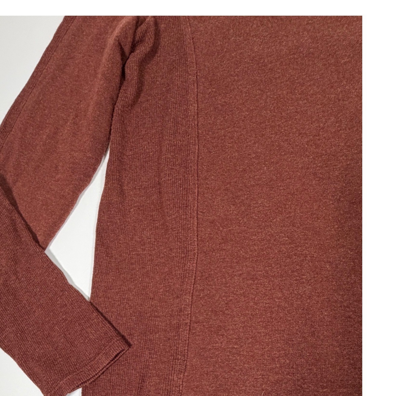 Athleta Large Rust Heathered Modal Tunic Sweatshirt Side Zip Long Sleeve Pockets