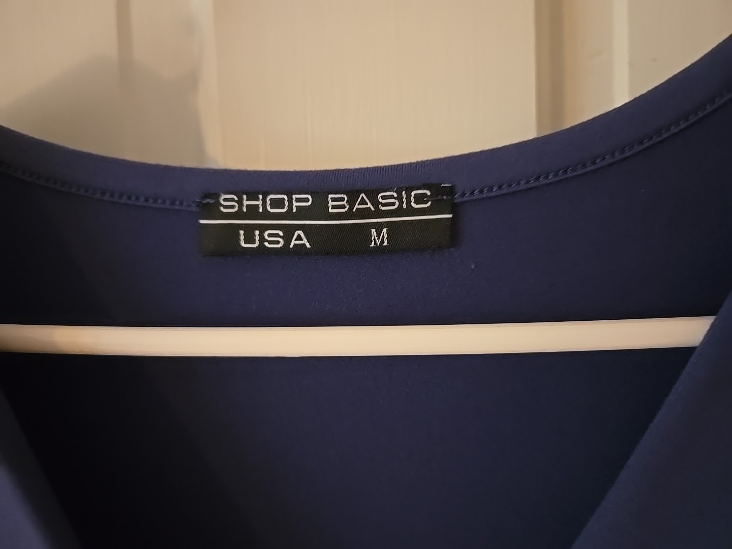 Shop Basic USA Women’s Medium Short Sleeve Dress Blue Stretch Pullover VNeck