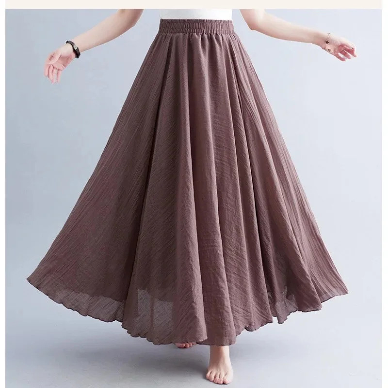 33 Colors Double Layer Cotton Liner Half Skirt Elastic Waist Spring Summer Autum