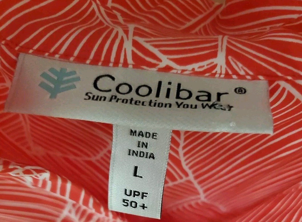 COOLIBAR Dress TOP LARGE UPF 50+ Beach Outdoor Pockets Relaxed Fit