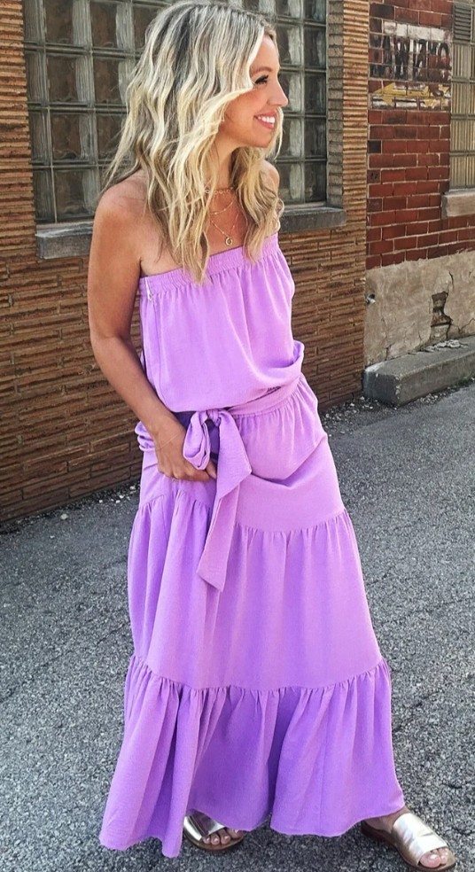 NWT Serafina Strapless Dress Violet Purple Bishop & Young