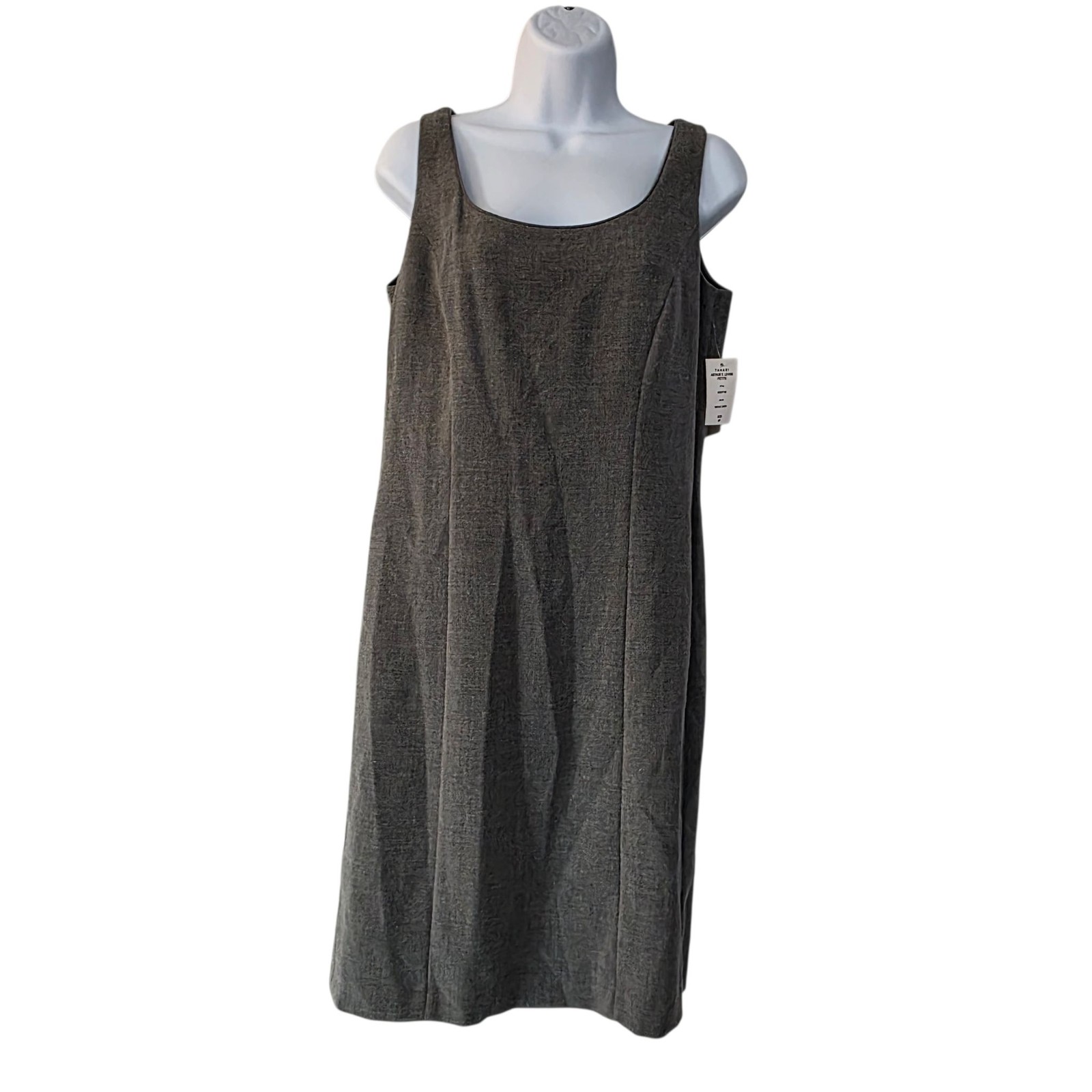NWT Tahari Petite Sheath Dress Size 6P Gray Sleeveless Classic Workwear Party