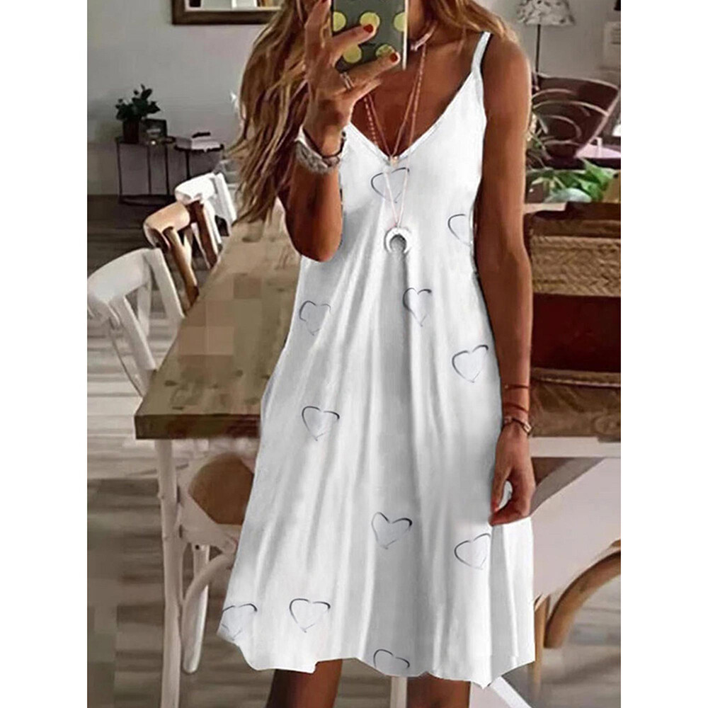 Womens Boho Floral Summer Beach Sundress Ladies Cami Dress Strappy Mini Dress US