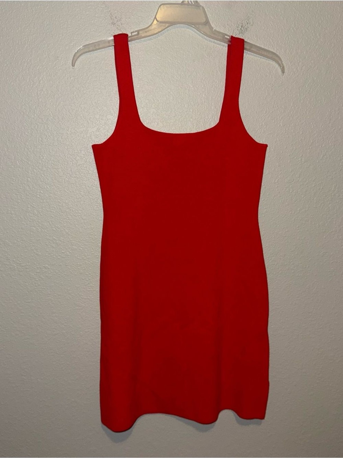 NWT J. Crew Red Squareneck Knit Mini Sweater Dress A-Line Size Medium